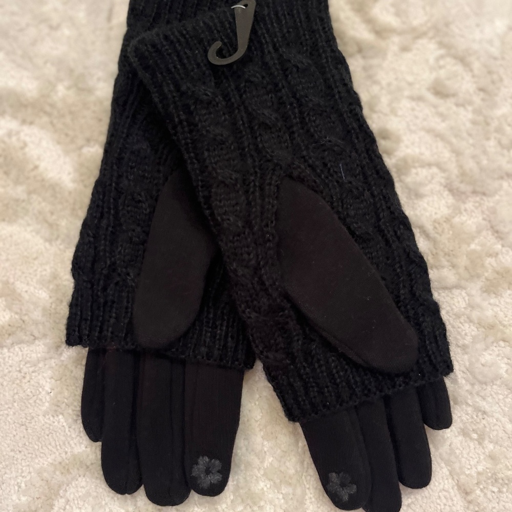 - UGG Winter Black Sweather weather pom pom hat& infinity scarf glove se… - Picture 7 of 9